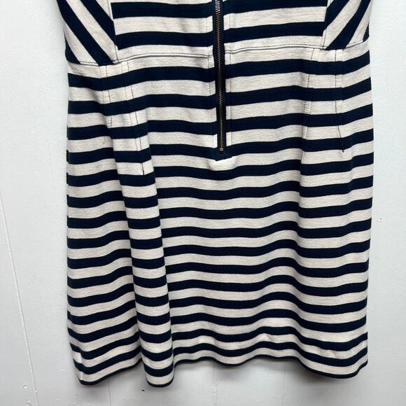 Marc Jacobs Short Sleeve Striped Navy Blue & Cream Women's Sheath Dress Size M - Picture 9 of 14